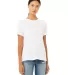 Bella + Canvas 6400CVC Womens relaxed short sleeve in Solid wht blend front view