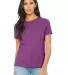Bella + Canvas 6400CVC Womens relaxed short sleeve in Heather magenta front view