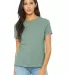 Bella + Canvas 6400CVC Womens relaxed short sleeve in Hthr prsm dst bl front view