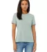 Bella + Canvas 6413 Women’s Relaxed Fit Triblend in Dusty blu trblnd front view