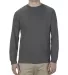 Alstyle 1304 Adult Long Sleeve T Shirt by American Heather Charcoal front view
