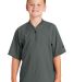New Era YNEA600     Youth Cage Short Sleeve 1/4-Zi Graphite front view
