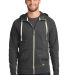 New Era NEA122     Sueded Cotton Blend Full-Zip Ho Black Heather front view