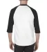 Alstyle 1334 Adult Baseball Tee White/ Black back view