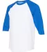 Alstyle 1334 Adult Baseball Tee White/ Royal side view