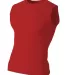 A4 Apparel  Youth Sleeveless Compression Muscle T- SCARLET front view