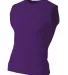 A4 Apparel  Youth Sleeveless Compression Muscle T- PURPLE front view