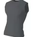 A4 Apparel  Youth Sleeveless Compression Muscle T- GRAPHITE front view