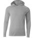 A4 N3409 - Cooling Performance Long Sleeve Hooded  in Silver front view