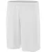 A4 N5378 - 7" Power Mesh Practice Short WHITE front view