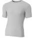 A4 NB3130 - Youth Short Sleeve Compression Crew SILVER front view
