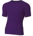 A4 NB3130 - Youth Short Sleeve Compression Crew PURPLE front view