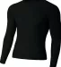 A4 NB3133 - Youth Long Sleeve Compression Crew BLACK front view