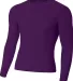 A4 NB3133 - Youth Long Sleeve Compression Crew PURPLE front view