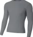 A4 NB3133 - Youth Long Sleeve Compression Crew GRAPHITE front view