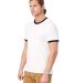 Alternative Apparel 5103 Unisex Keeper Ringer T-Sh in White/ black side view