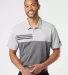 Adidas Golf Clothing A508 Heathered Colorblock 3-S Grey Two Heather/ Black Heather front view