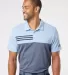 Adidas Golf Clothing A508 Heathered Colorblock 3-S Glow Blue Heather/ Collegiate Navy Heather front view