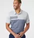 Adidas Golf Clothing A508 Heathered Colorblock 3-S Grey Two Heather/ Collegiate Navy Heather front view