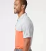 Adidas Golf Clothing A508 Heathered Colorblock 3-S Grey Two Heather/ Hi-Res Coral Heather side view