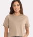 Next Level Apparel 1580 Ladies' Ideal Crop T-Shirt in Tan front view