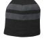 Port & Company C922    Fleece-Lined Striped Beanie Black/Ath Oxfr front view