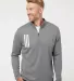 Adidas Golf Clothing A482 3-Stripes Double Knit Qu Grey Three/ White front view