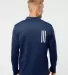 Adidas Golf Clothing A482 3-Stripes Double Knit Qu Team Navy Blue/ Grey Two back view