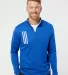 Adidas Golf Clothing A482 3-Stripes Double Knit Qu Team Royal/ Grey Two front view