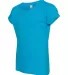 3362 ALSTYLE Girl Sheer Jersey Full Length T Turquoise side view