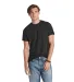 Delta Apparel 12603   Adult S/S Tee in Black heather triblend front view