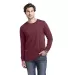 Delta Apparel 12640   Adult L/S Tee in Maroon front view