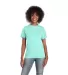Delta Apparel 14600L   Adult S/S Tee in Celedon snow heather front view