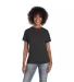 Delta Apparel 14600L   Adult S/S Tee in Black snow heather front view