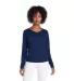 Delta Apparel 56535L   Prncss V-Neck L/S in Deep navy front view