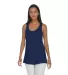 Delta Apparel P506T   Ladies Tank TRI in Navy heather front view