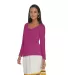 Delta Apparel P507T   Ladies LS TRI in Berry heather front view