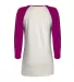 Delta Apparel P508T   Ladies Raglan TRI in Oatmeal heather/berry heather back view
