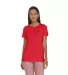 Delta Apparel P513C   Lds Band Crew CVC in Red front view