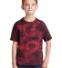 Port & Company PC145Y     Youth Crystal Tie-Dye Te Black/Red front view