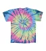 Dyenomite 200NR Neon Rush Tie-Dyed T-Shirt in Cobalt feather back view