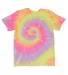 Dyenomite 200NR Neon Rush Tie-Dyed T-Shirt in Glow in the dark grapefruit front view