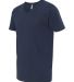 Next Level 3200 Fitted Short Sleeve V Neck T Shirt in Midnight navy side view
