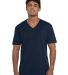 Next Level 3200 Fitted Short Sleeve V Neck T Shirt in Midnight navy front view