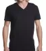 Next Level 3200 Fitted Short Sleeve V in Black front view
