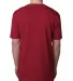 Next Level 3200 Fitted Short Sleeve V in Cardinal back view