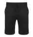 3001BS Unisex Heavyweight Fleece Shorts 6pc packs  BLACK front view