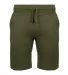 3001BS Unisex Heavyweight Fleece Shorts 6pc packs  MILITARY GREEN front view
