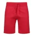 3001BS Unisex Heavyweight Fleece Shorts 6pc packs  RED front view