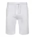 3001BS Unisex Heavyweight Fleece Shorts 6pc packs  WHITE front view